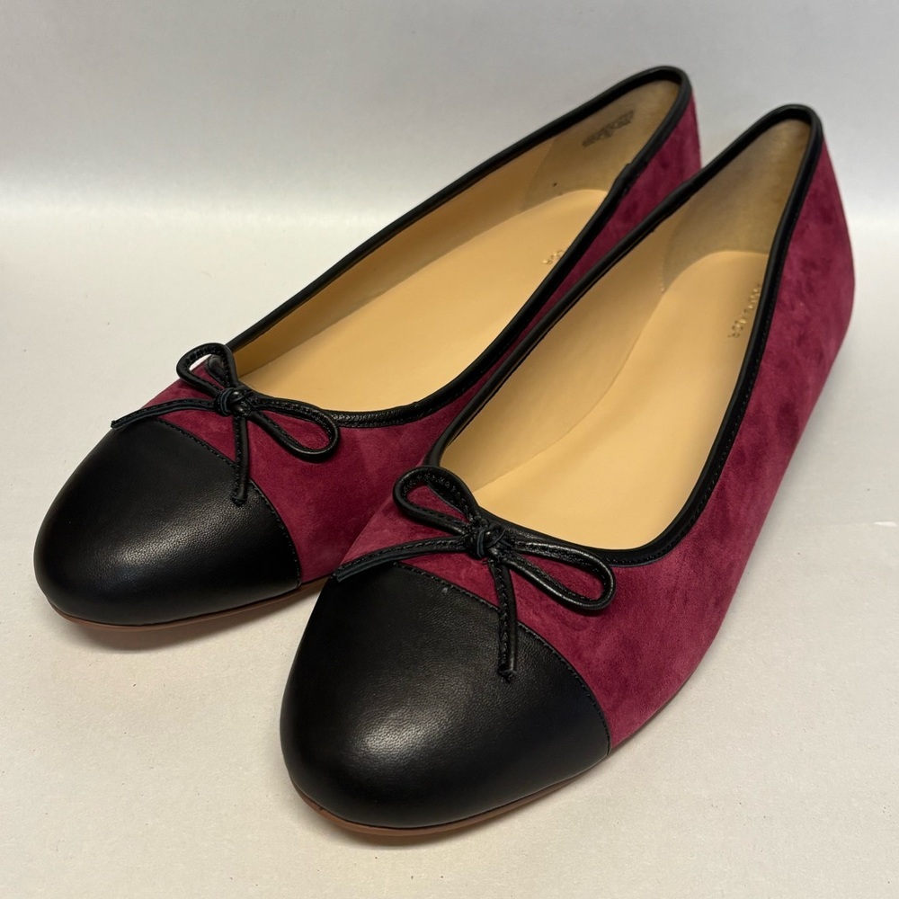 ANN TAYLOR RICH MULBERRY CAP TOE SUEDE BALLET FLATS SHOES WOMENS 11 NIB #5244